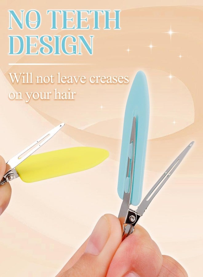 MADHOLLY 8Pcs No Bend No Crease Hair Clips - Styling Duck Bill Clips Alligator Hair Barrettes for Styling Sectioning Small Gifts for Women Girl Salon Hairdressing Bangs, Yellow & Blue & Pink & Black - Image 3